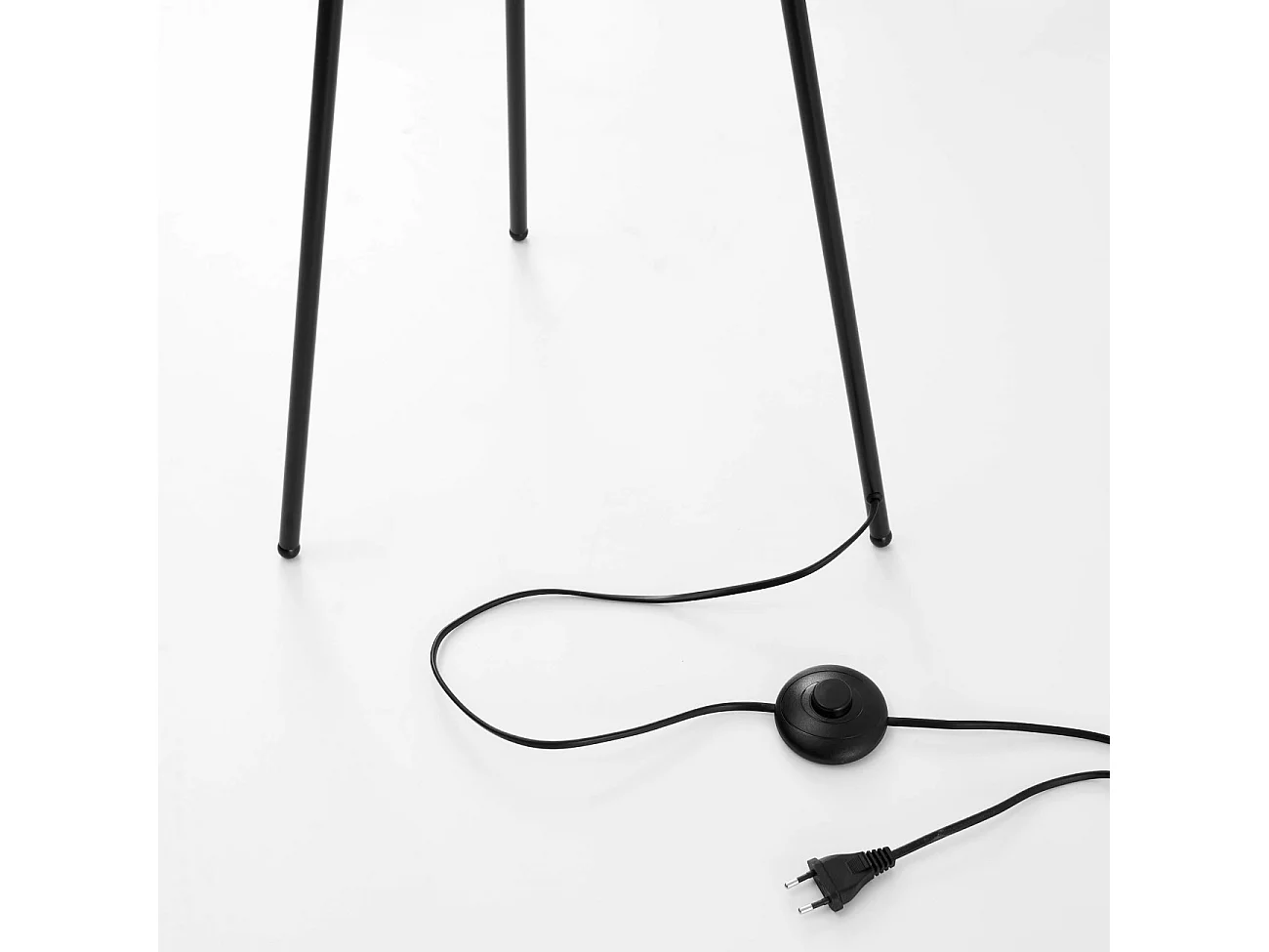 Lampadaire trépied noir boules blanches - Phoebe