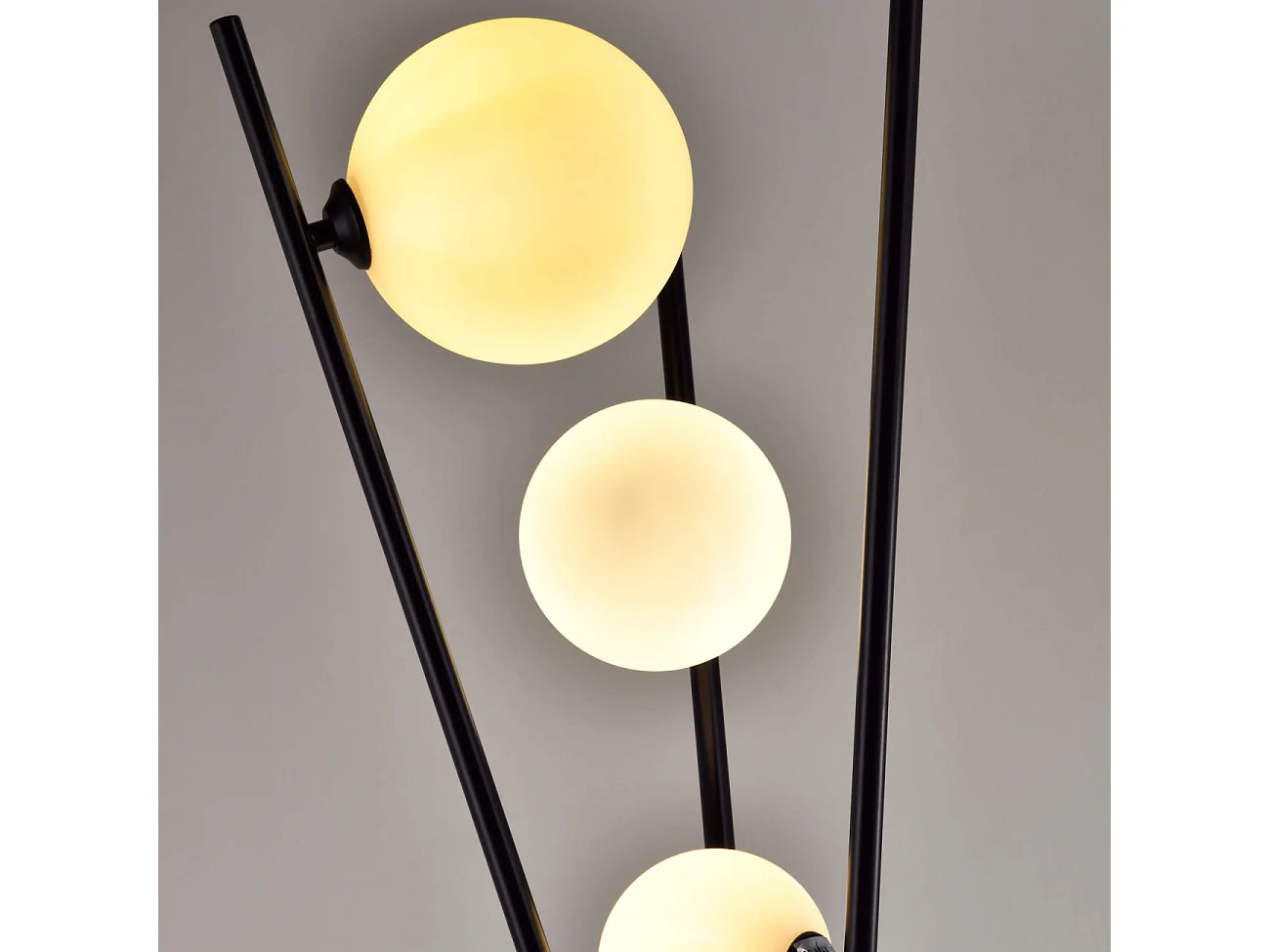 Lampadaire trépied noir boules blanches - Phoebe