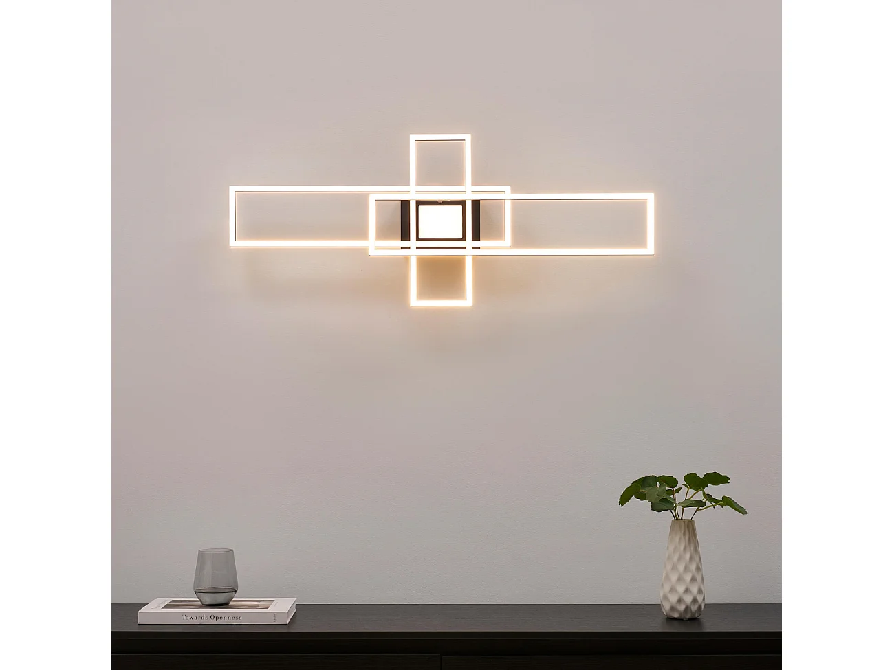 Plafonnier ou grande applique LED dimmable noire rectangle modulable - Eli
