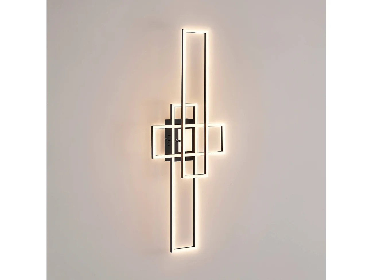 Plafonnier ou grande applique LED dimmable noire rectangle modulable - Eli