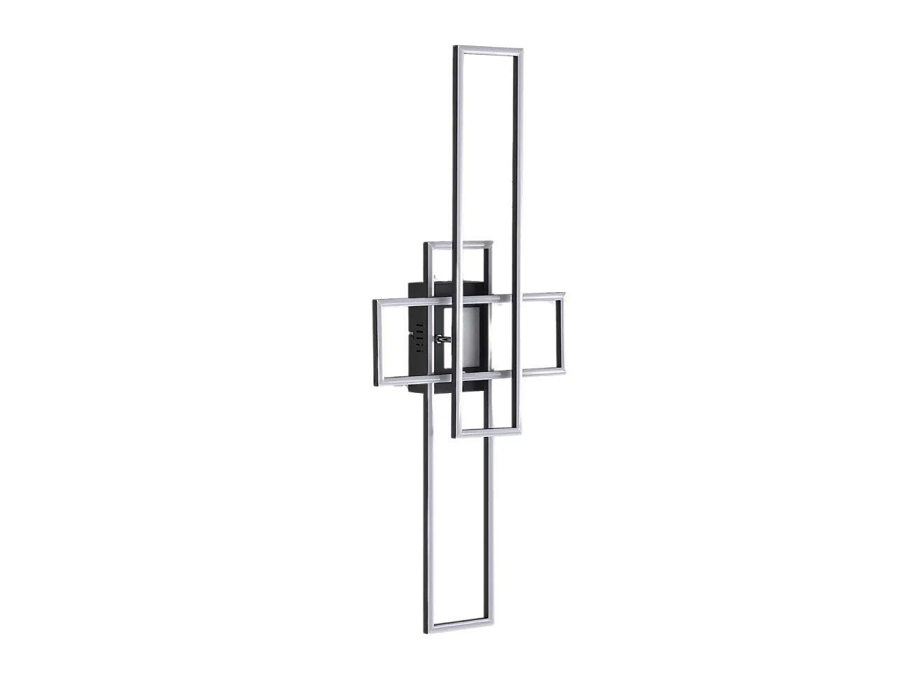 Plafonnier ou grande applique LED dimmable noire rectangle modulable - Eli
