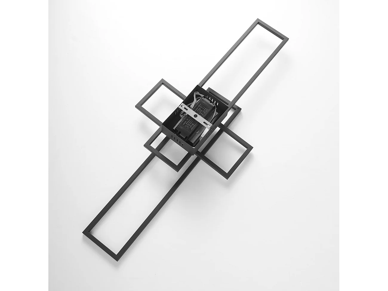 Plafonnier ou grande applique LED dimmable noire rectangle modulable - Eli