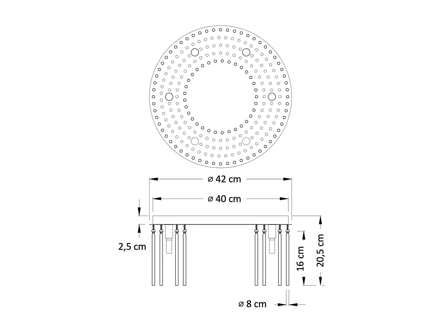 Plafonnier ultra chic doré en verre multi pampille transparentes - Sandrilla