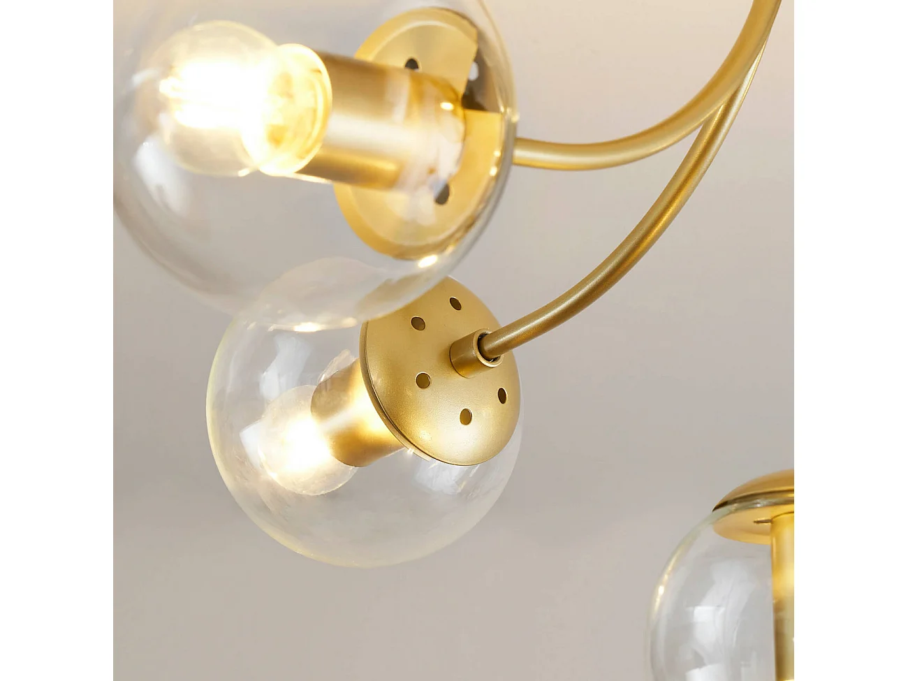 Plafonnier laiton élégantes boules dorées - Ciara