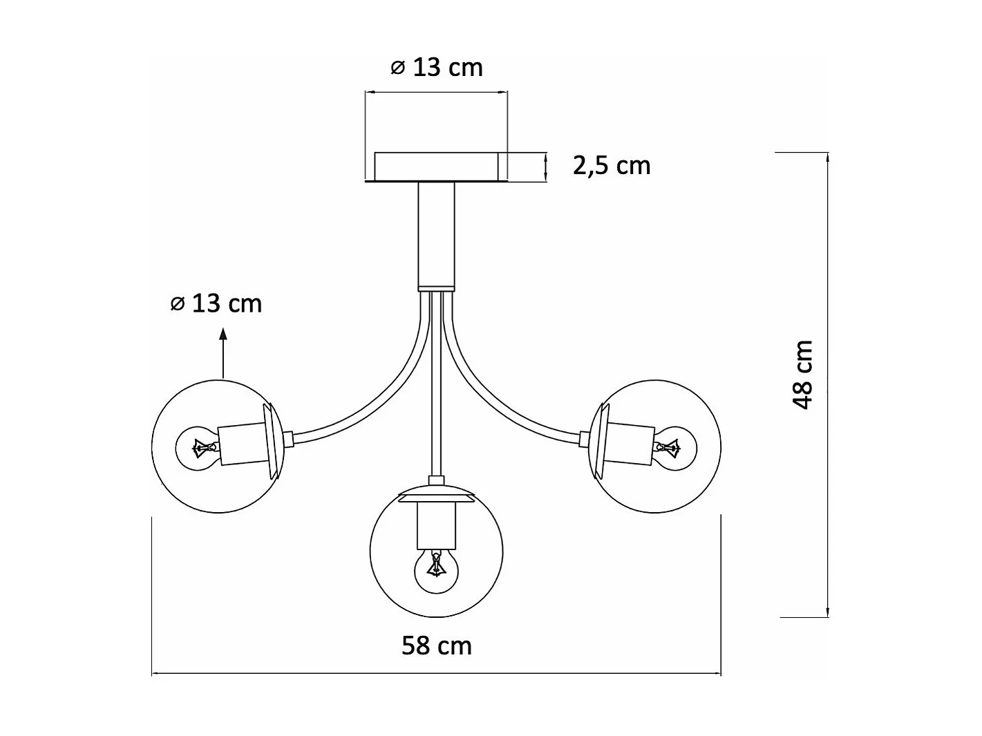 Plafonnier laiton élégantes boules dorées - Ciara