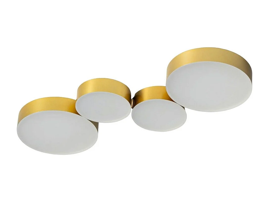Plafonnier moderne doré 4 spots lumineux LED - Skavi