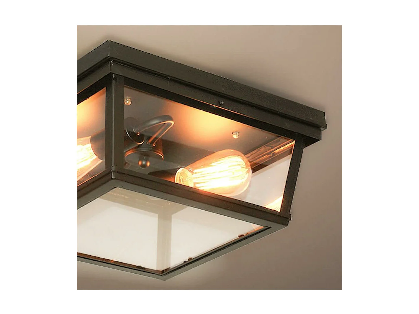 Plafonnier Noir Design avec Vitres en Verre - Velia