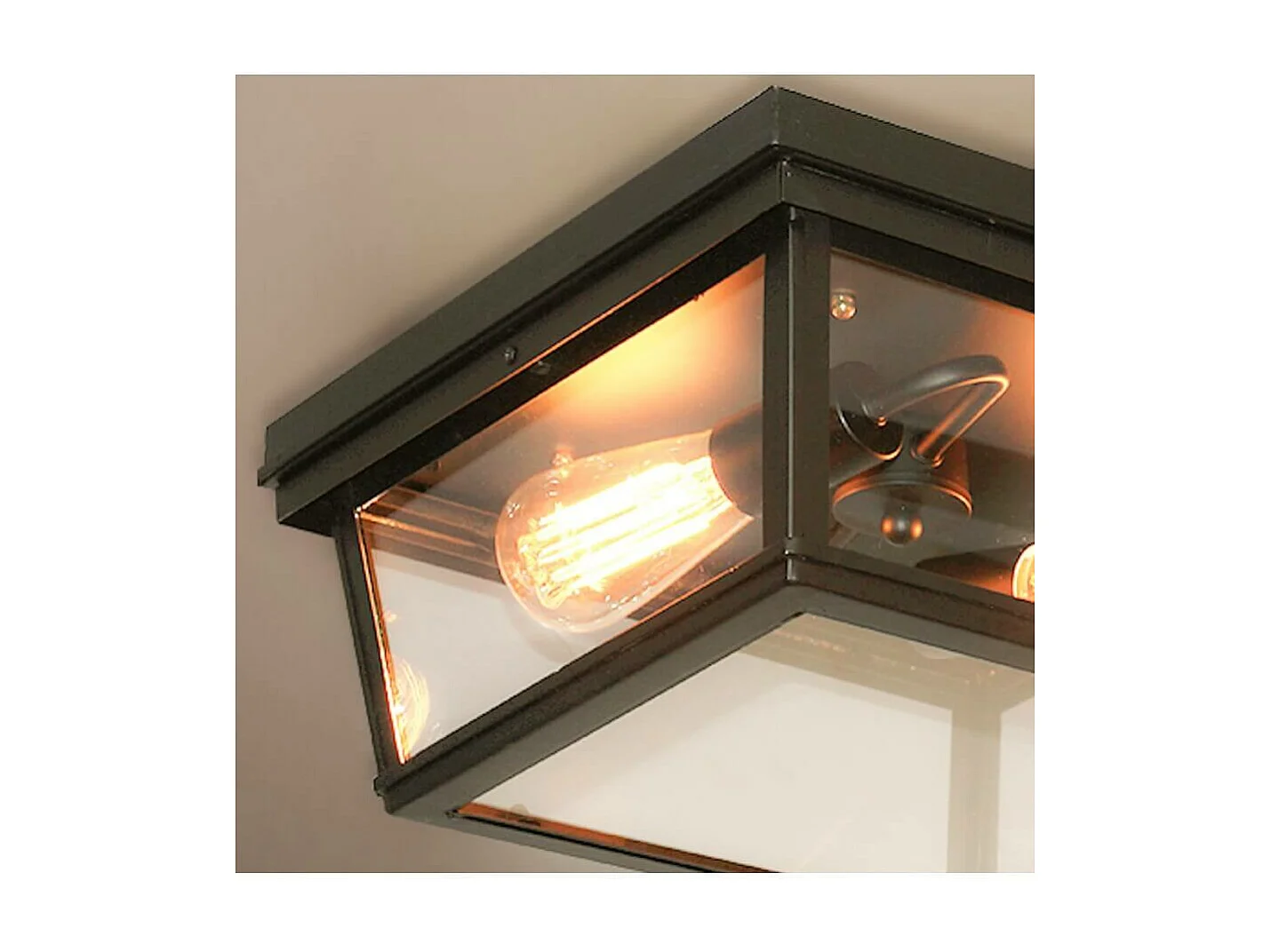 Plafonnier Noir Design avec Vitres en Verre - Velia