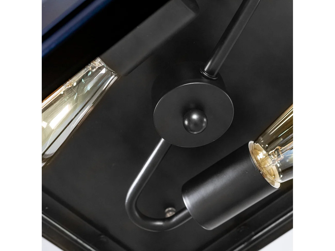 Plafonnier Noir Design avec Vitres en Verre - Velia