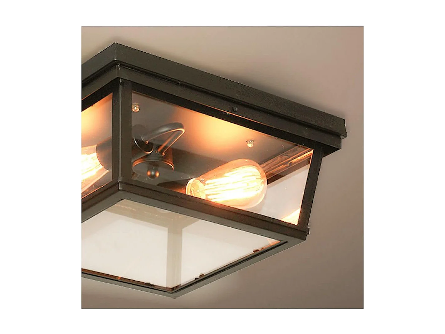 Plafonnier Noir Design avec Vitres en Verre - Velia