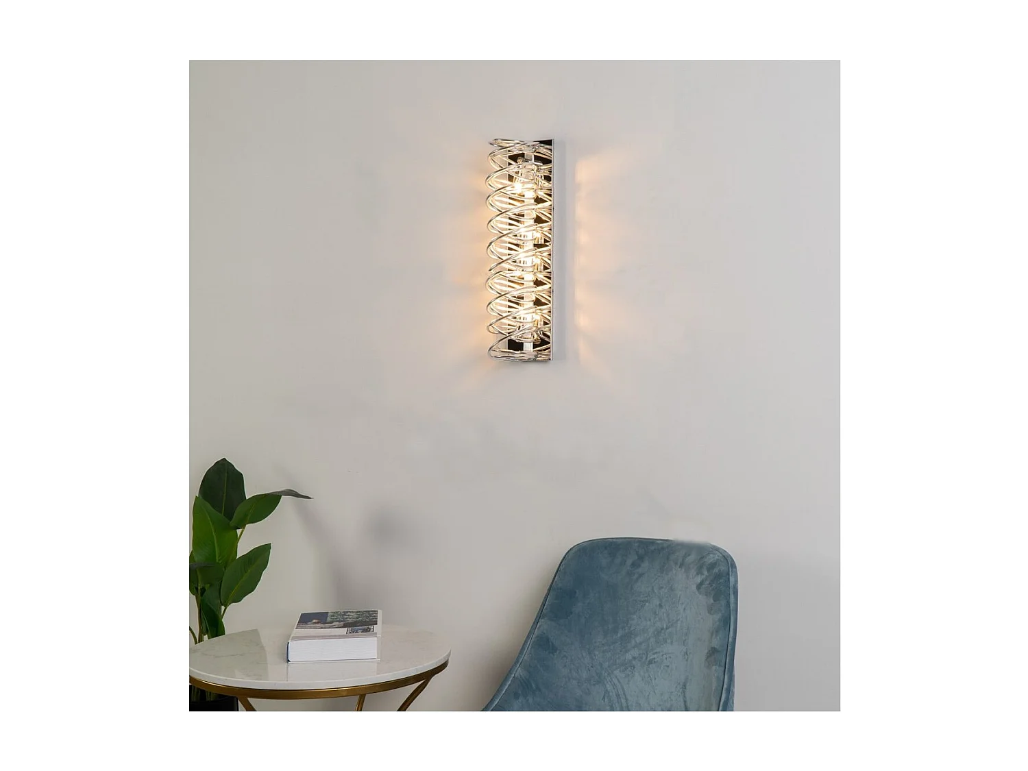 Longue lampe chromée très design 62 cm - Memphis