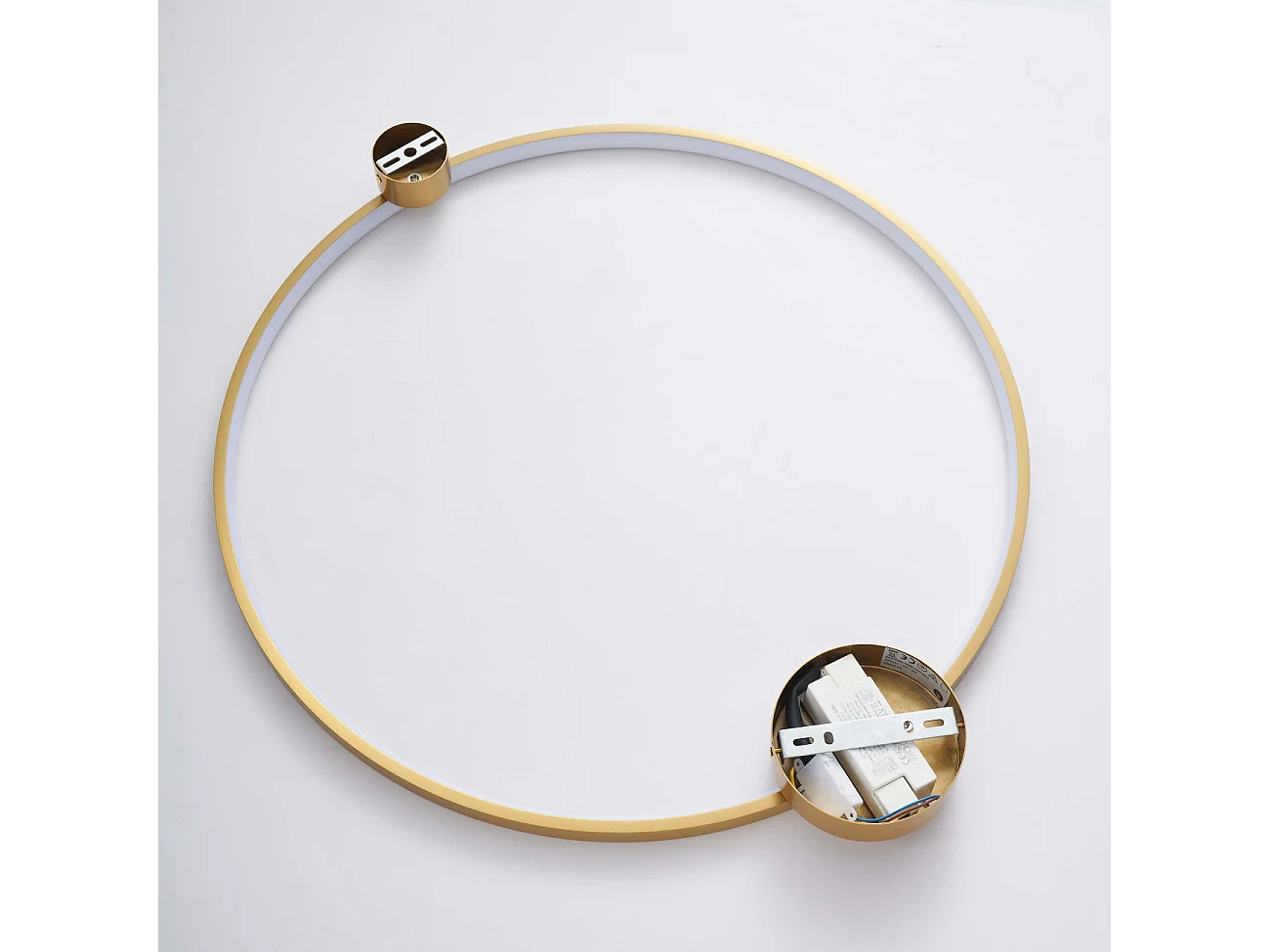 Applique ou plafonnier cercle laiton double socle 60 cm dimmable - Ceira