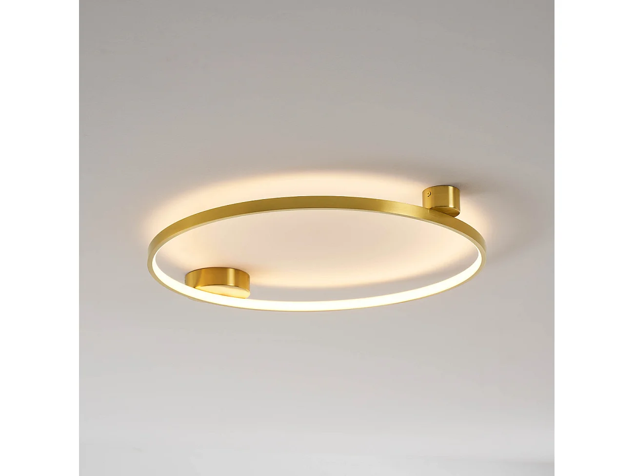 Applique ou plafonnier cercle laiton double socle 60 cm dimmable - Ceira