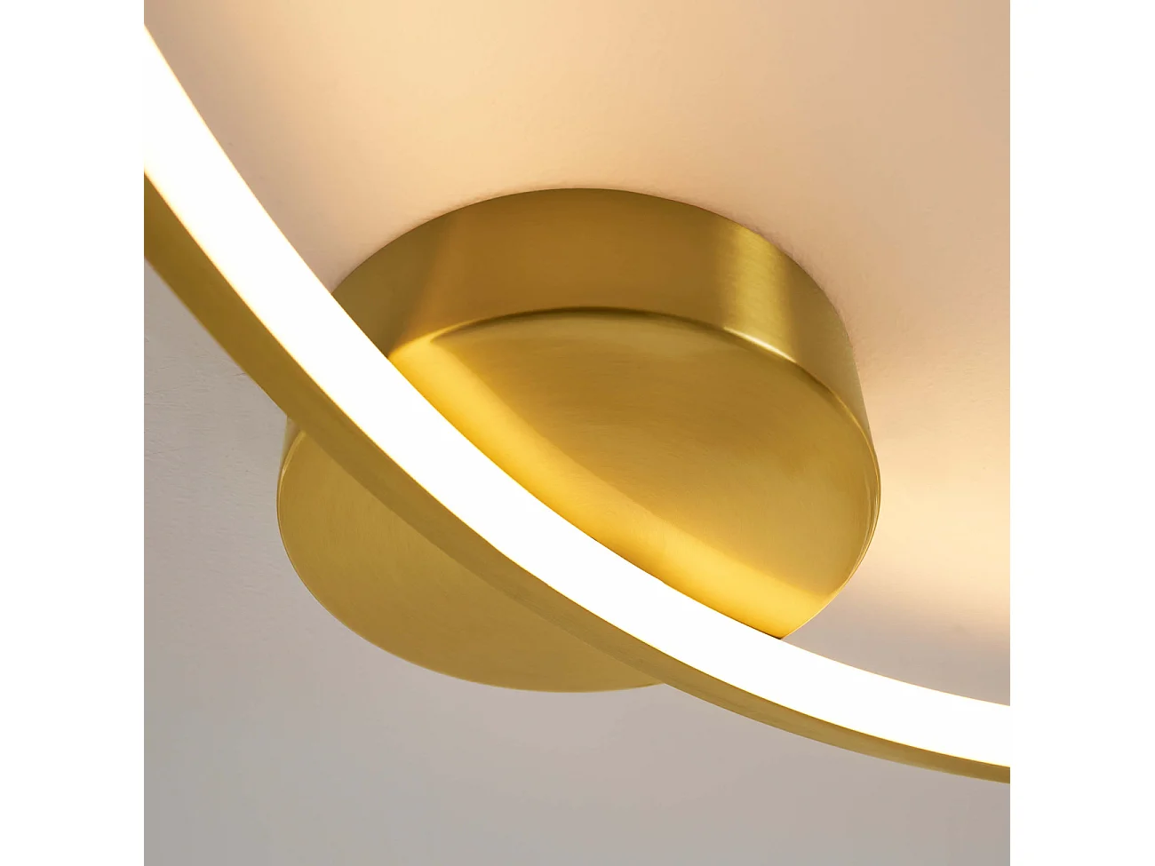 Applique ou plafonnier cercle laiton double socle 60 cm dimmable - Ceira