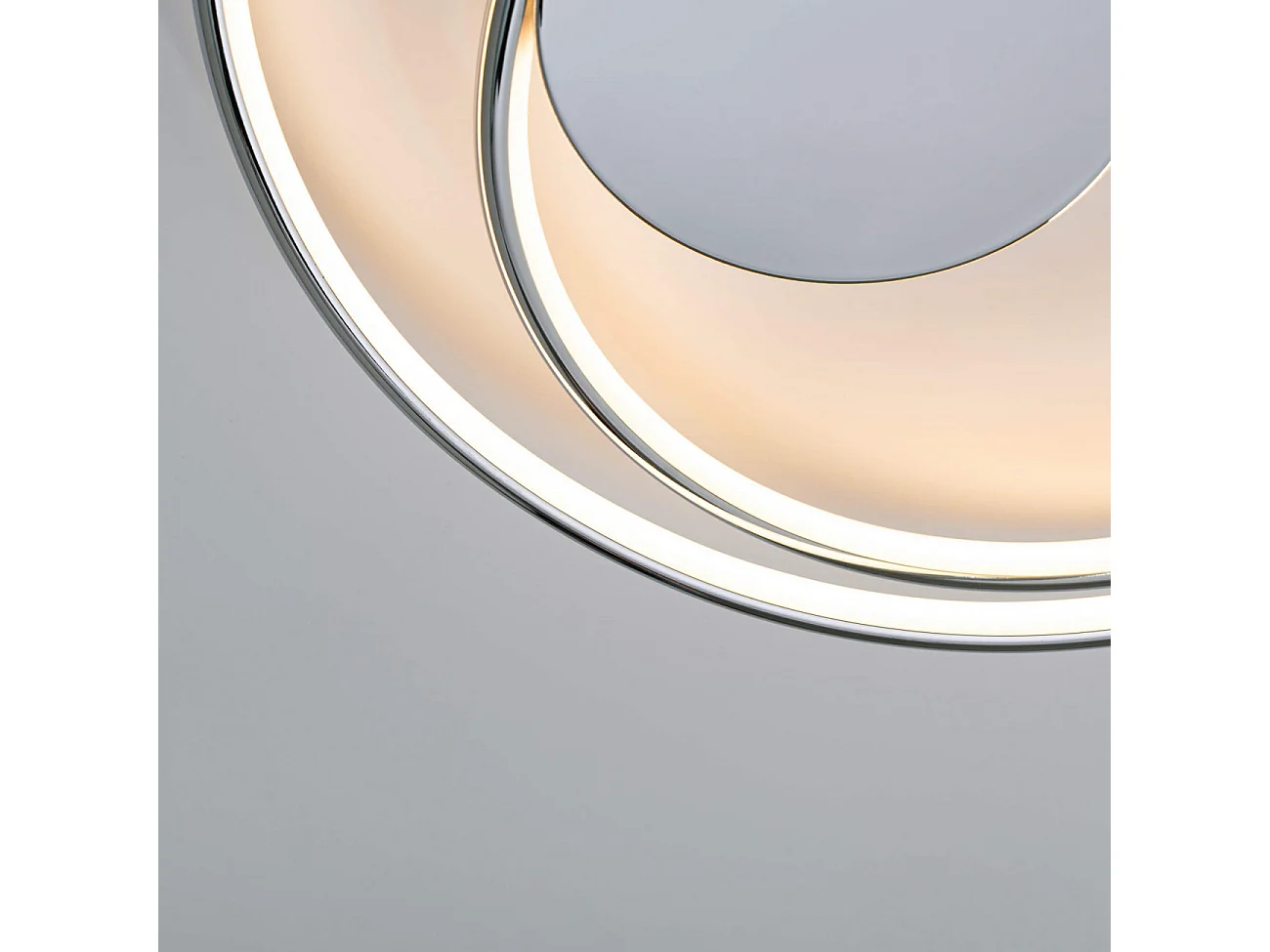 Plafonnier chromé double boucle LED - Xandra