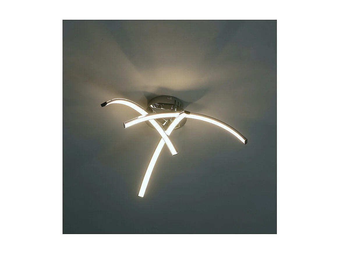 Plafonnier LED chromé design 3 branches - Ova