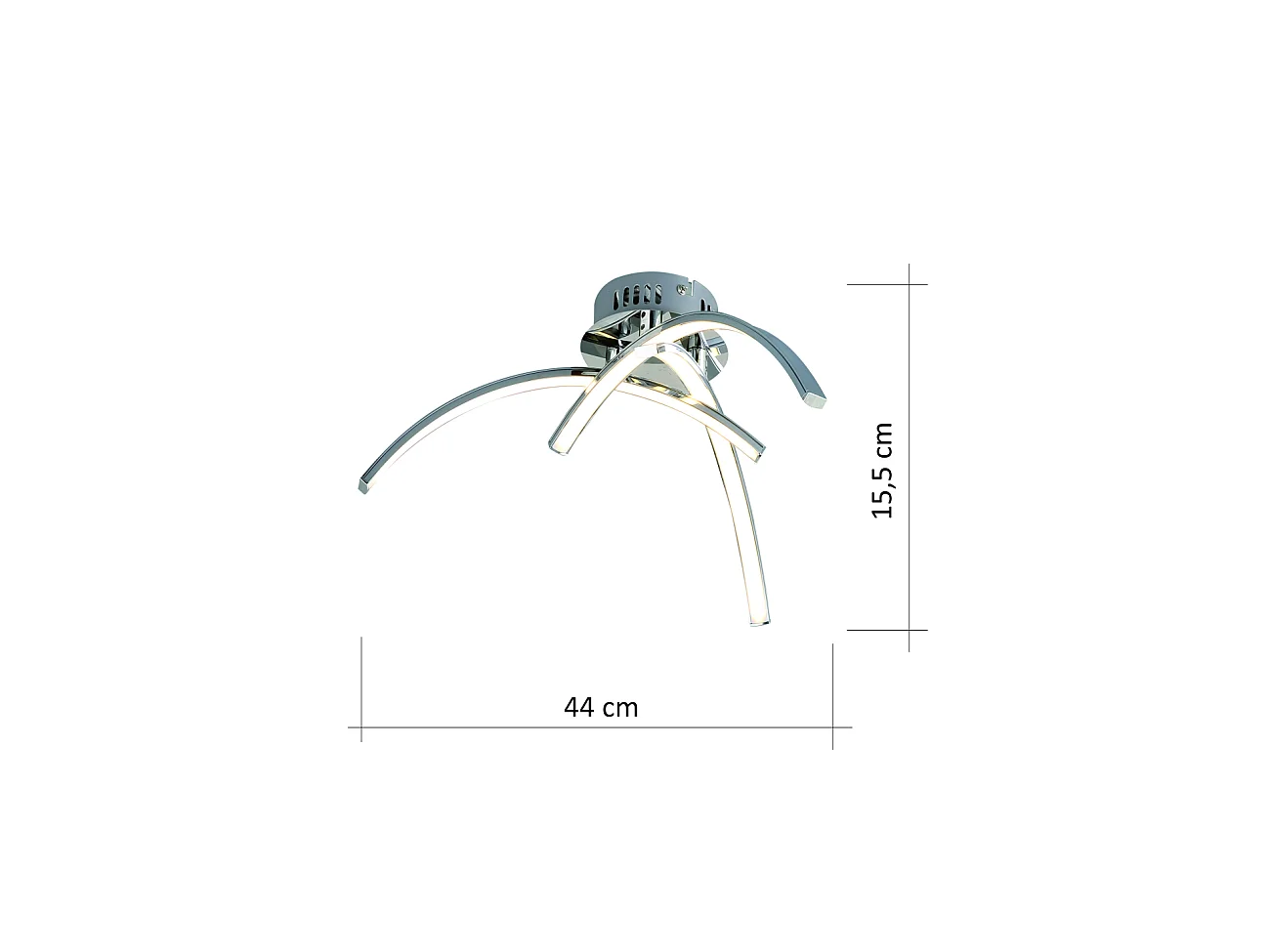 Plafonnier LED chromé design 3 branches - Ova