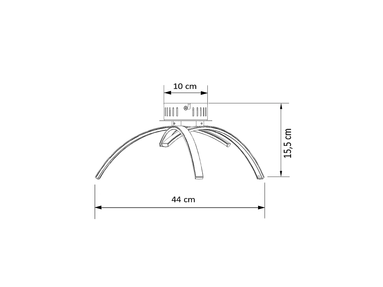 Plafonnier LED chromé design 3 branches - Ova