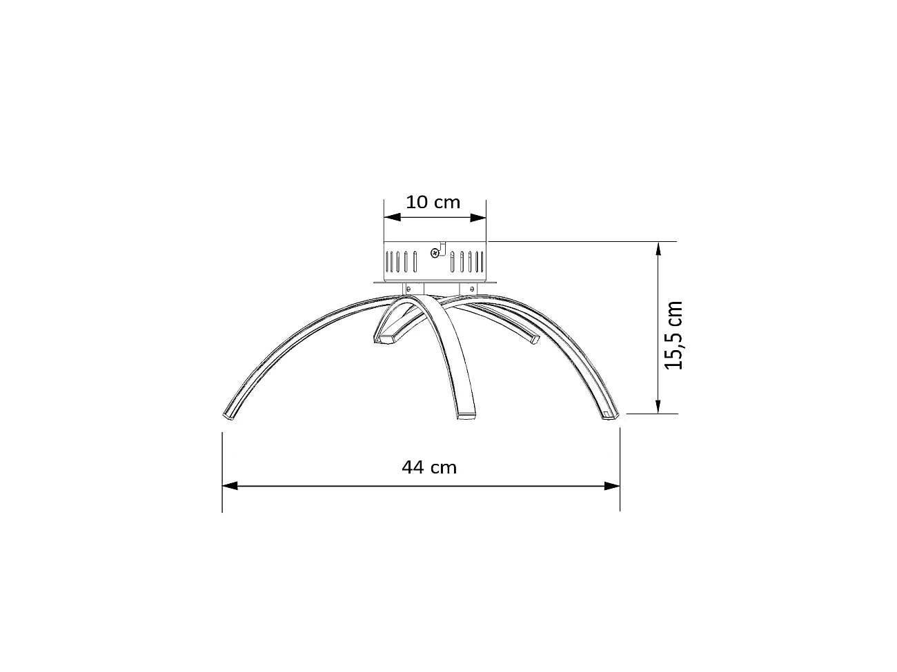 Plafonnier LED chromé design 3 branches - Ova