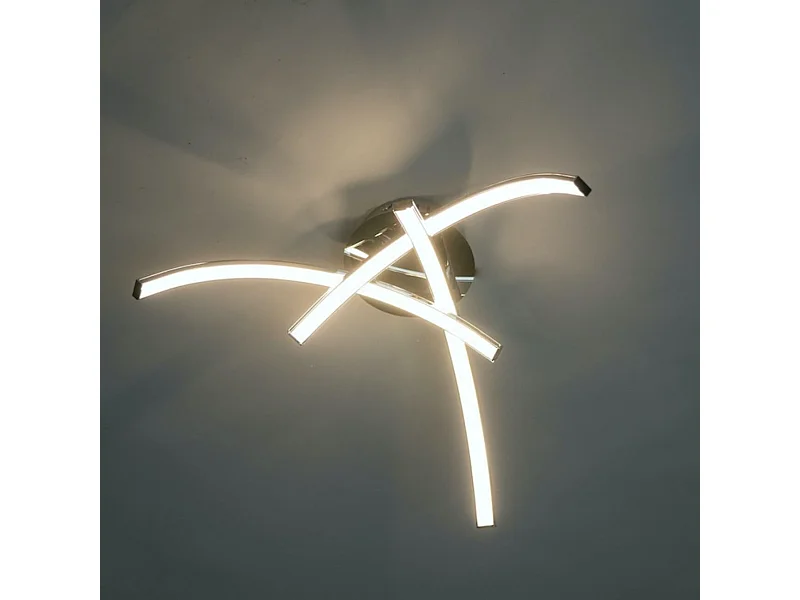 Plafonnier LED chromé design 3 branches - Ova