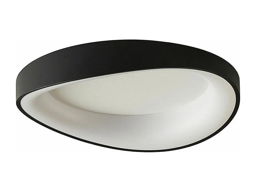 Plafonnier rond noir discret LED compatible avec variateur - Belina