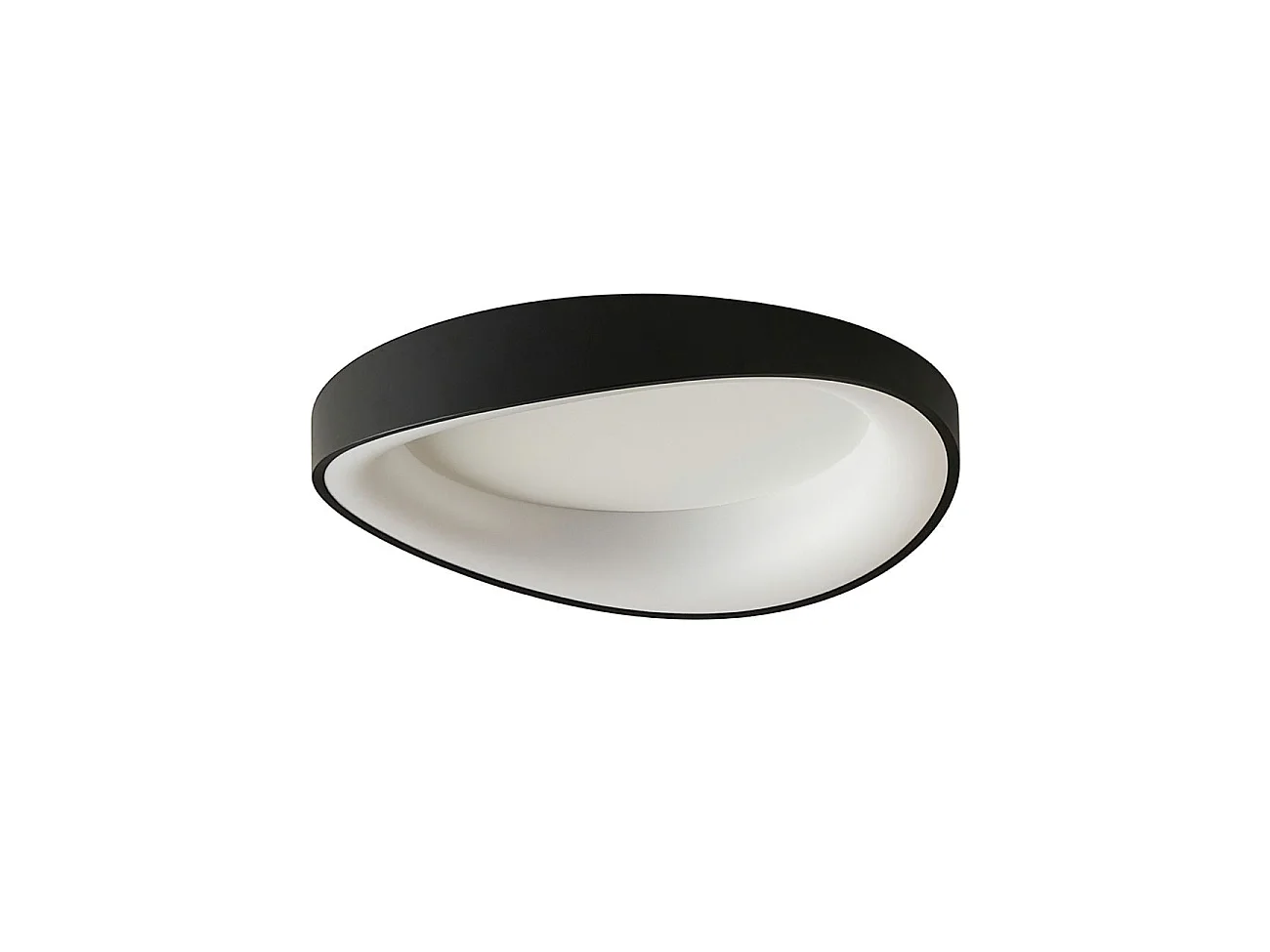 Plafonnier rond noir discret LED compatible avec variateur - Belina