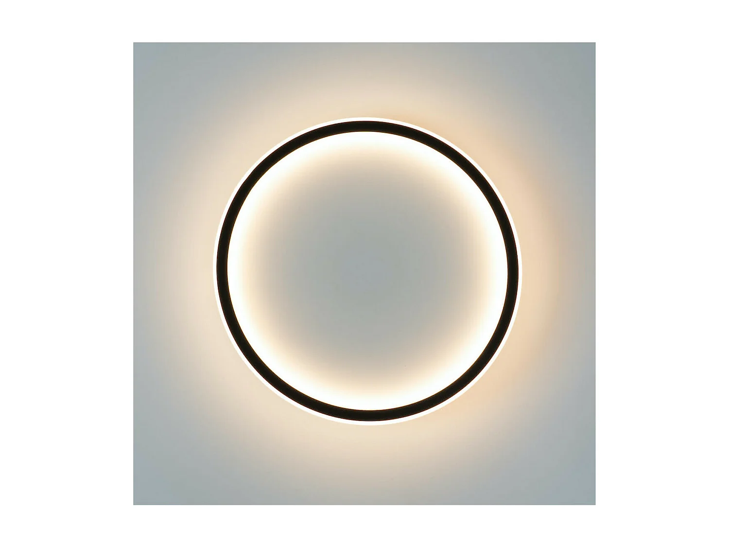 Plafonnier LED rond 40 cm cercle noir - Alessia