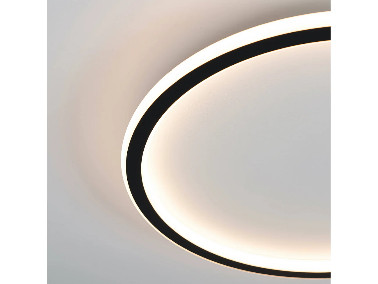 Plafonnier LED rond 40 cm cercle noir - Alessia