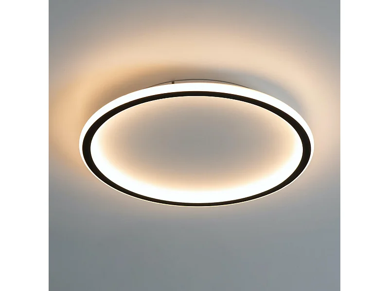 Plafonnier LED rond 40 cm cercle noir - Alessia