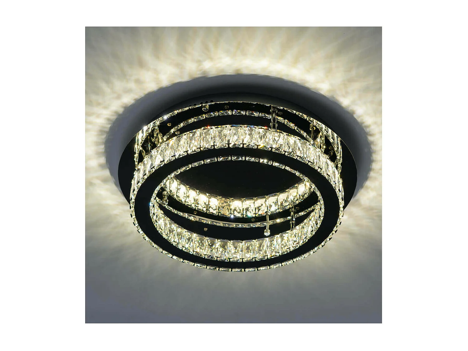 Plafonnier LED cristal cercle design (ø 45 cm) - Diez