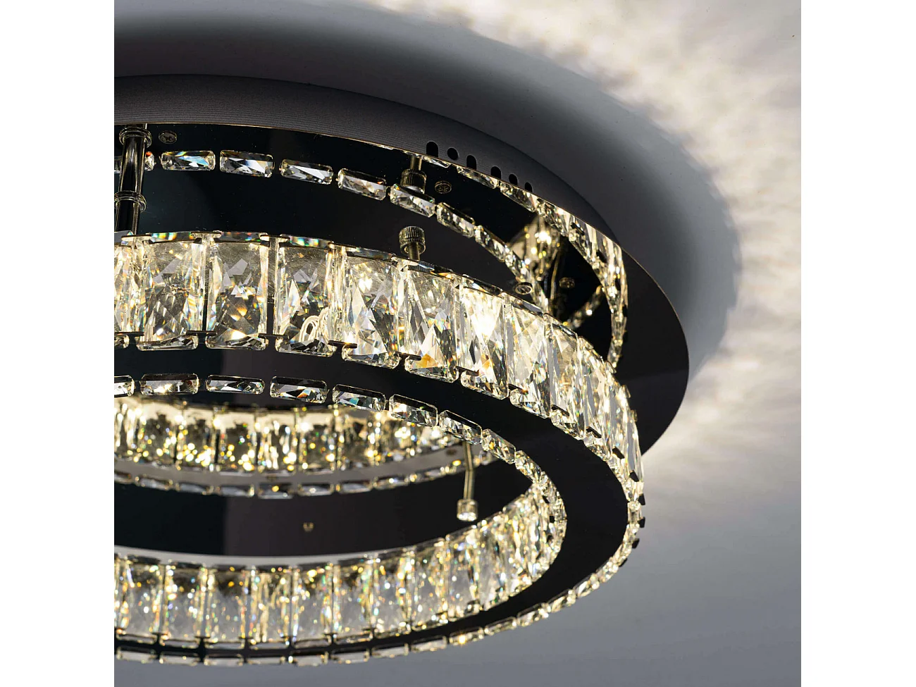 Plafonnier LED cristal cercle design (ø 45 cm) - Diez