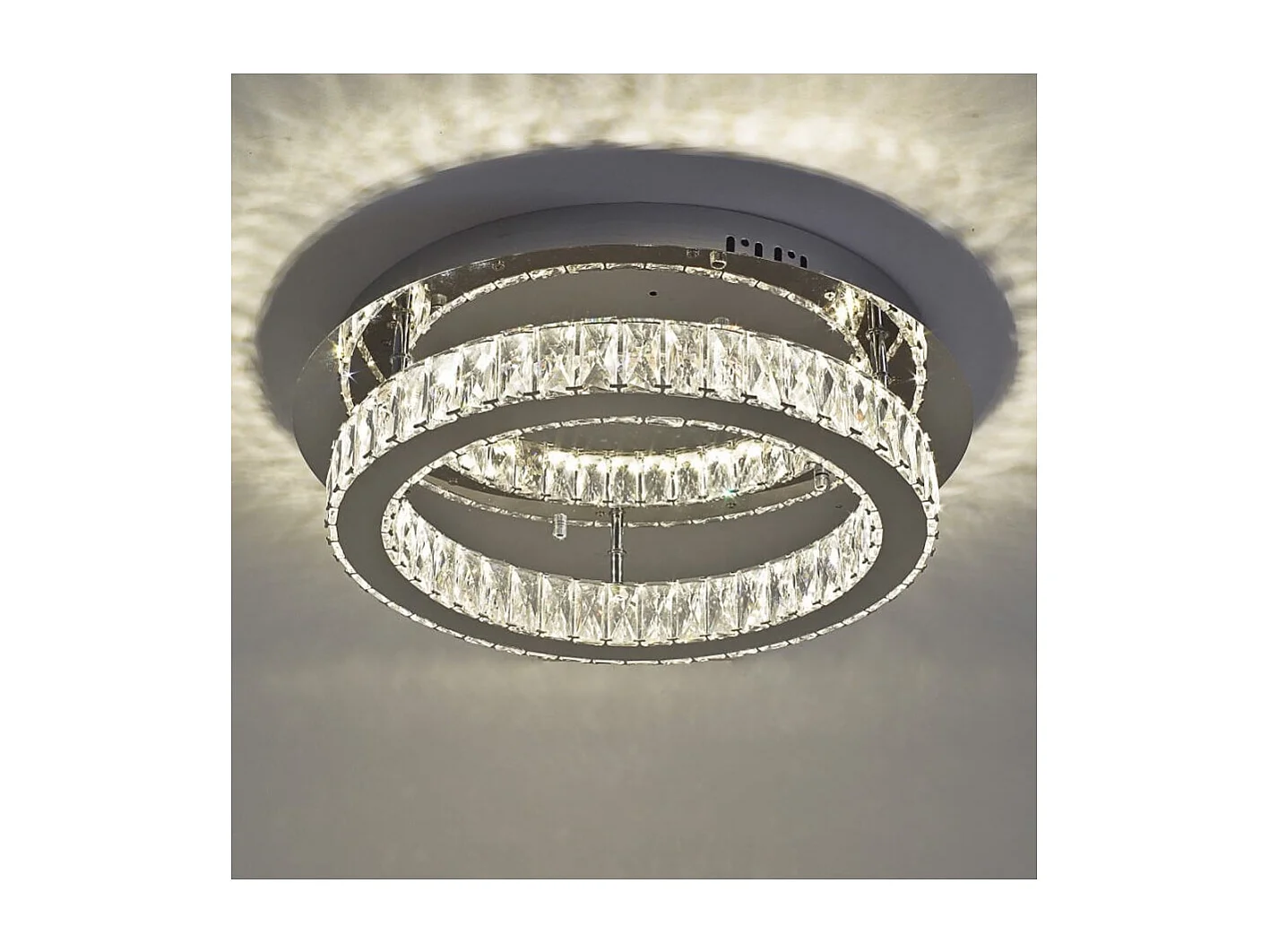 Plafonnier LED cristal cercle design (ø 45 cm) - Diez