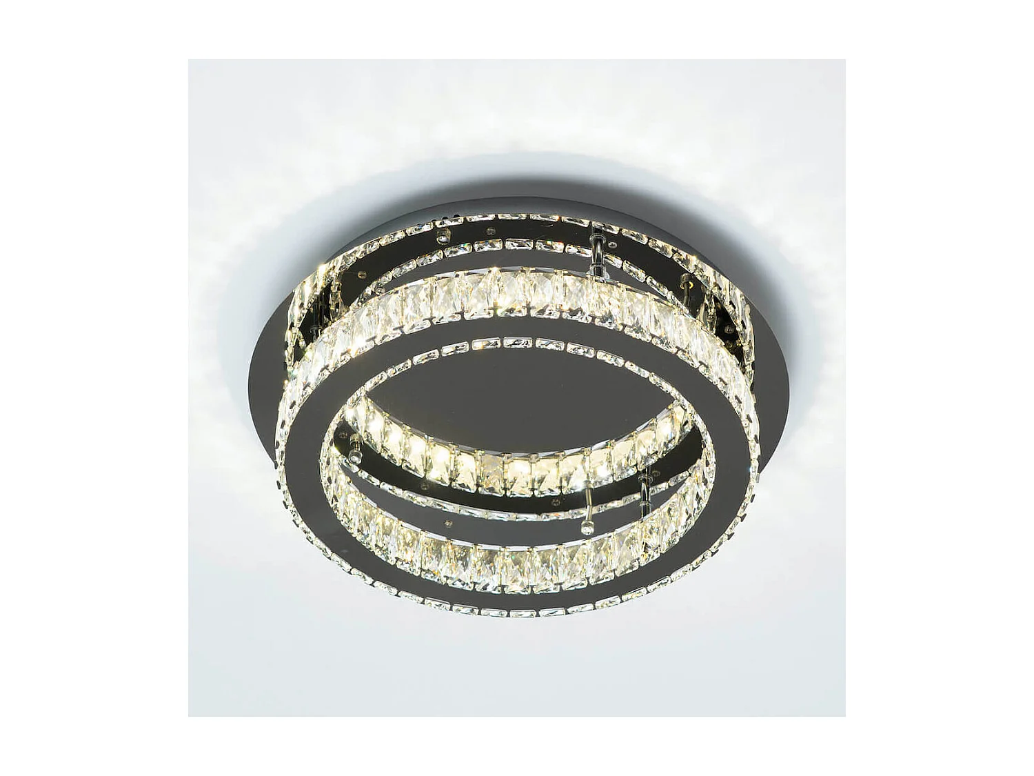 Plafonnier LED cristal cercle design (ø 45 cm) - Diez