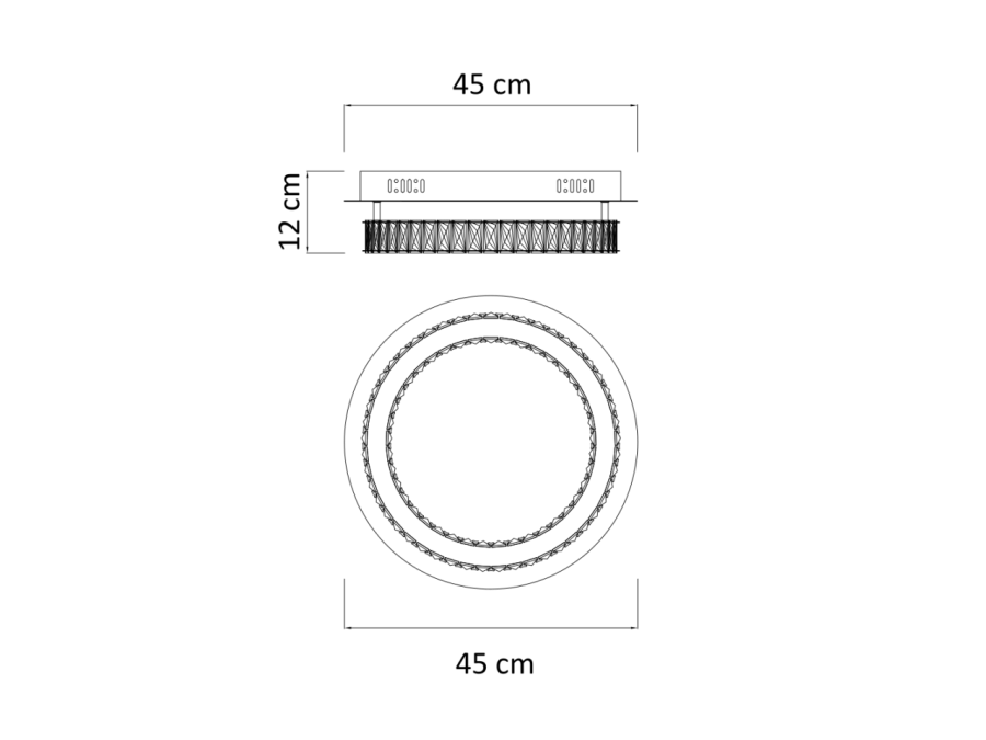 Plafonnier LED cristal cercle design (ø 45 cm) - Diez