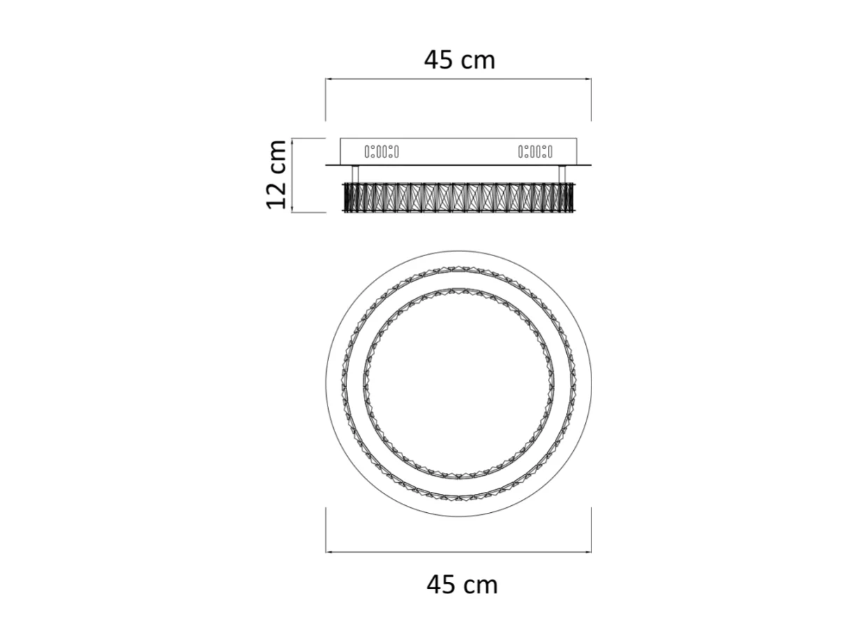 Plafonnier LED cristal cercle design (ø 45 cm) - Diez