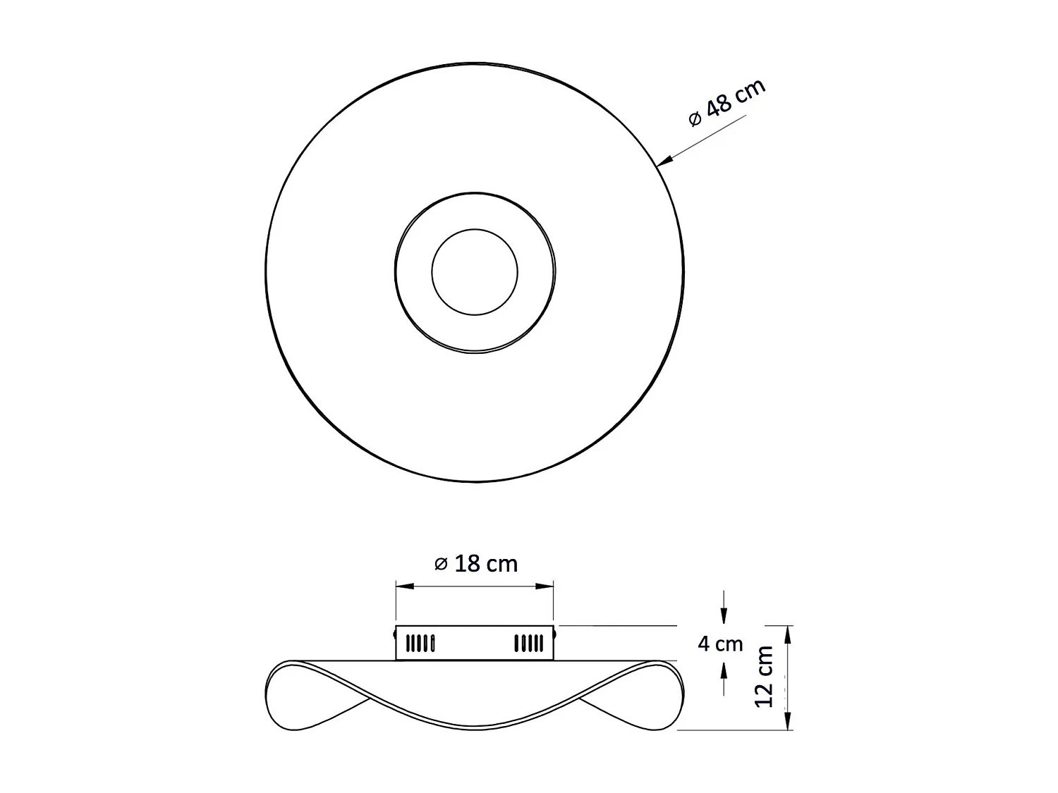 Plafonnier LED vague dynamique 48 cm - Ondenis