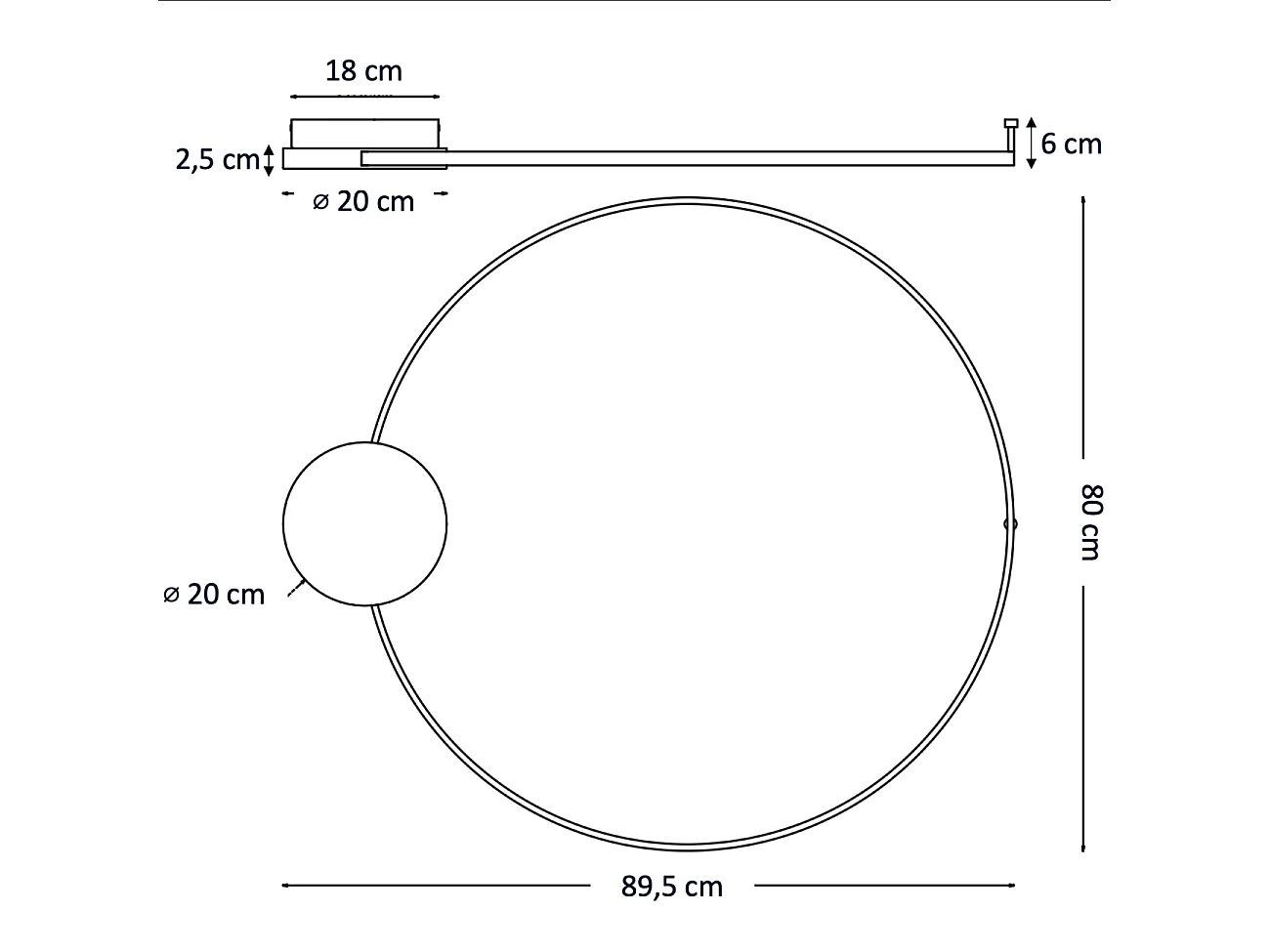 Plafonnier noir et laiton cercle LED dimmable 80 cm - Alisa