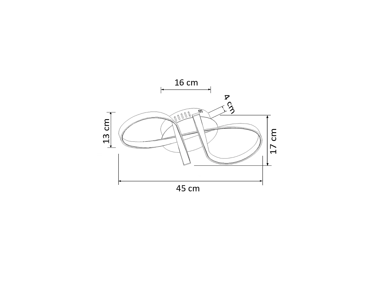 Plafonnier LED dimmable design ruban infini chromé - Acht