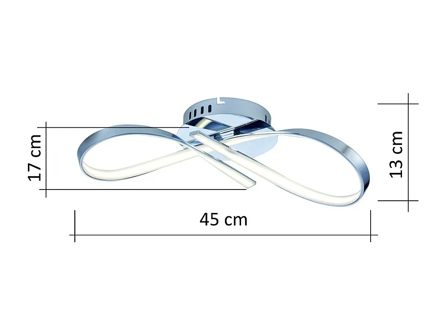 Plafonnier LED dimmable design ruban infini chromé - Acht