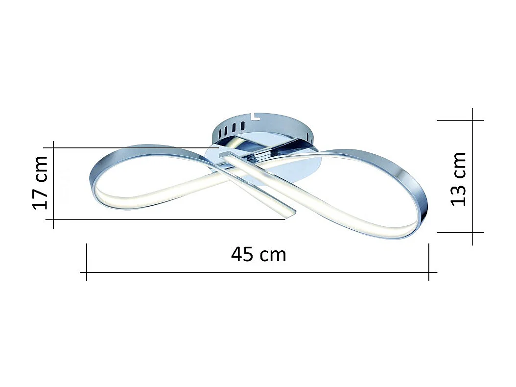 Plafonnier LED dimmable design ruban infini chromé - Acht