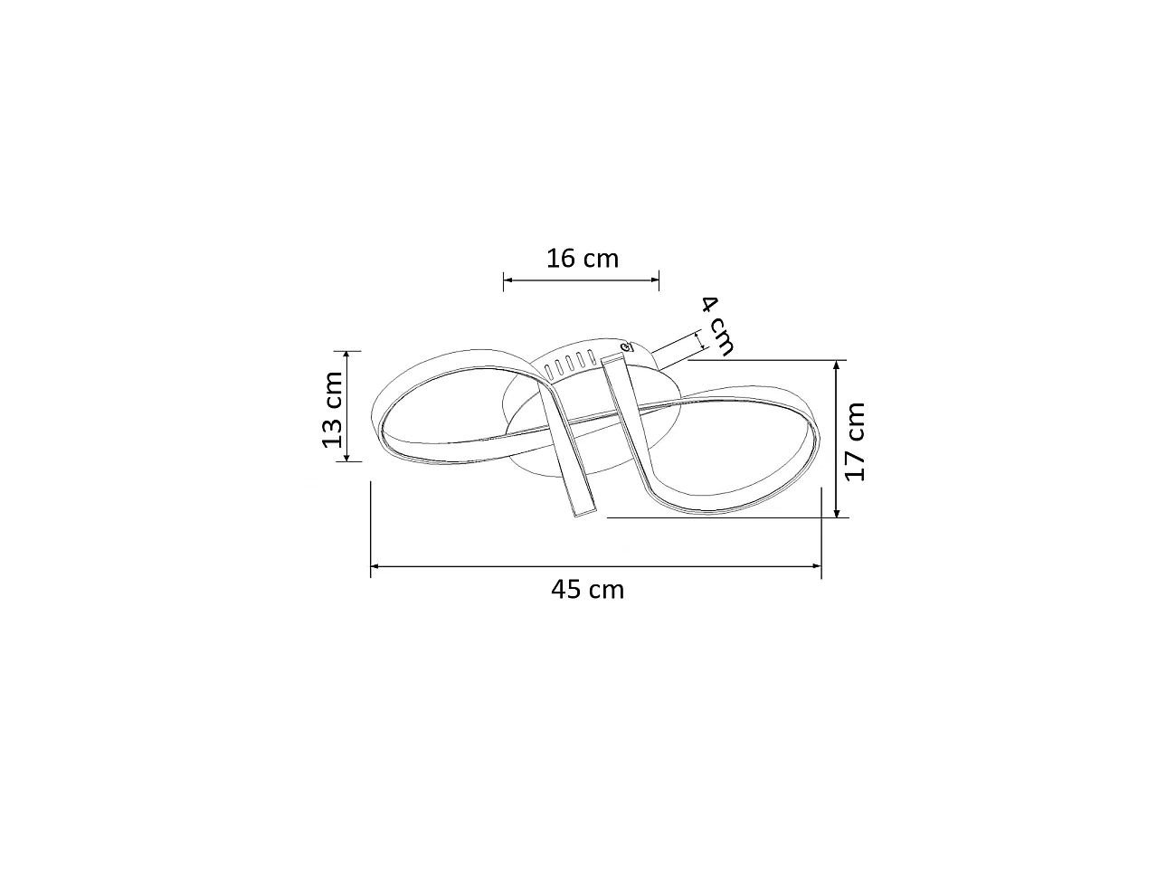 Plafonnier LED dimmable design ruban infini chromé - Acht