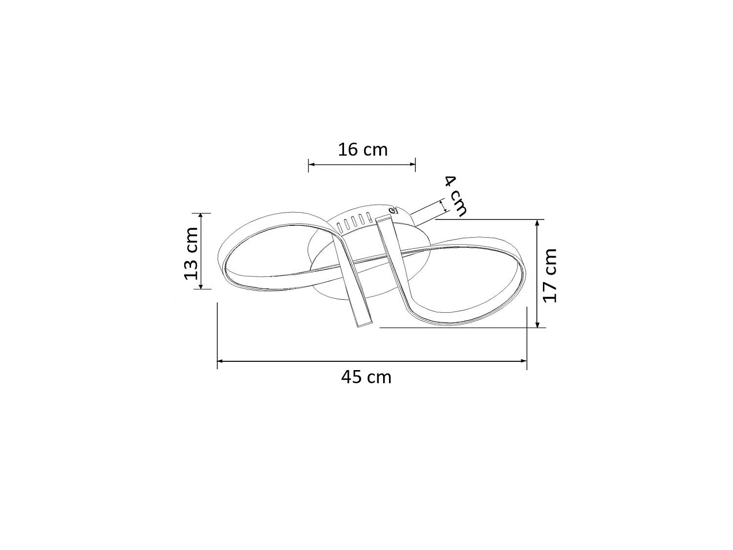 Plafonnier LED dimmable design ruban infini chromé - Acht