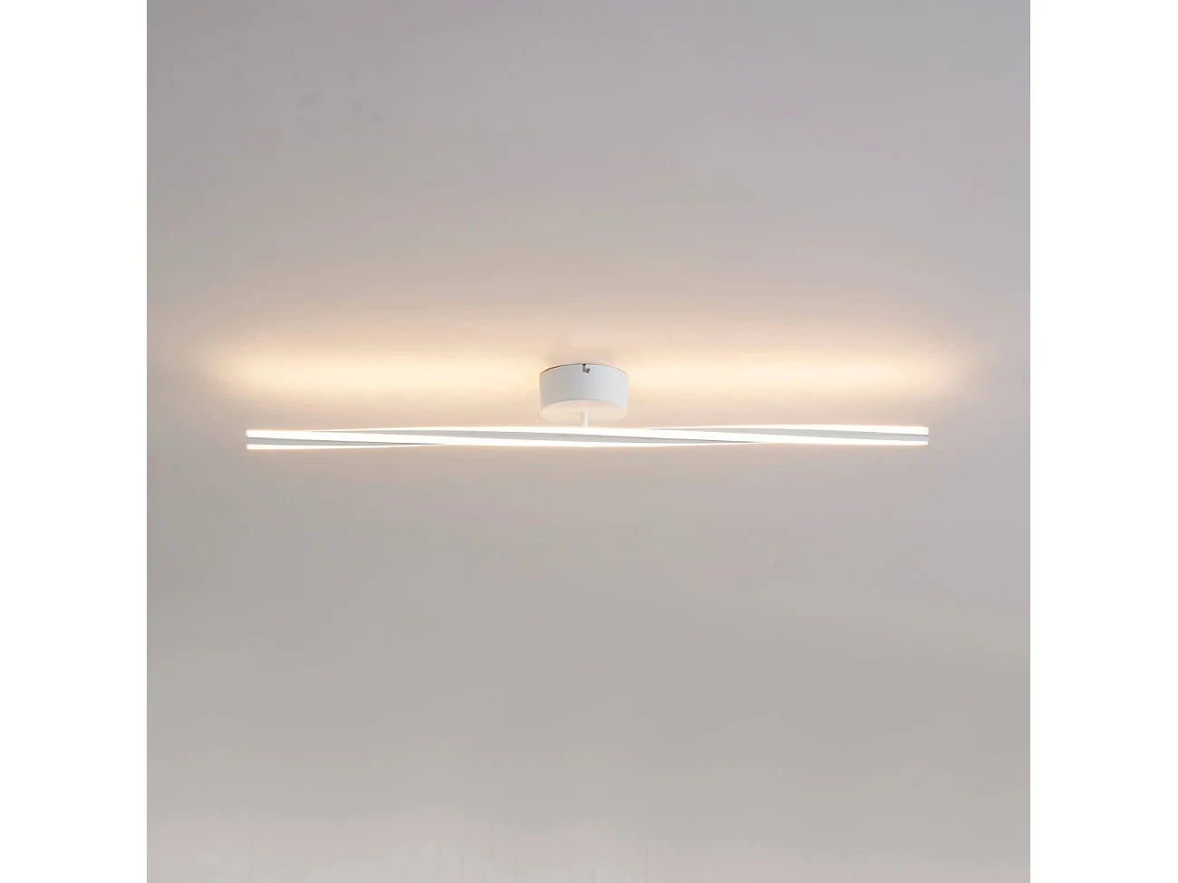 Plafonnier ou longue applique épurée blanche 100 cm intensité variable - Telvo