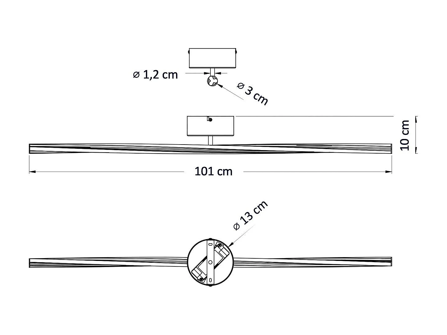 Plafonnier ou longue applique épurée blanche 100 cm intensité variable - Telvo