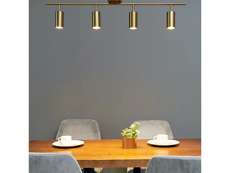 Plafonnier à tête multiple en métal doré - Estrid