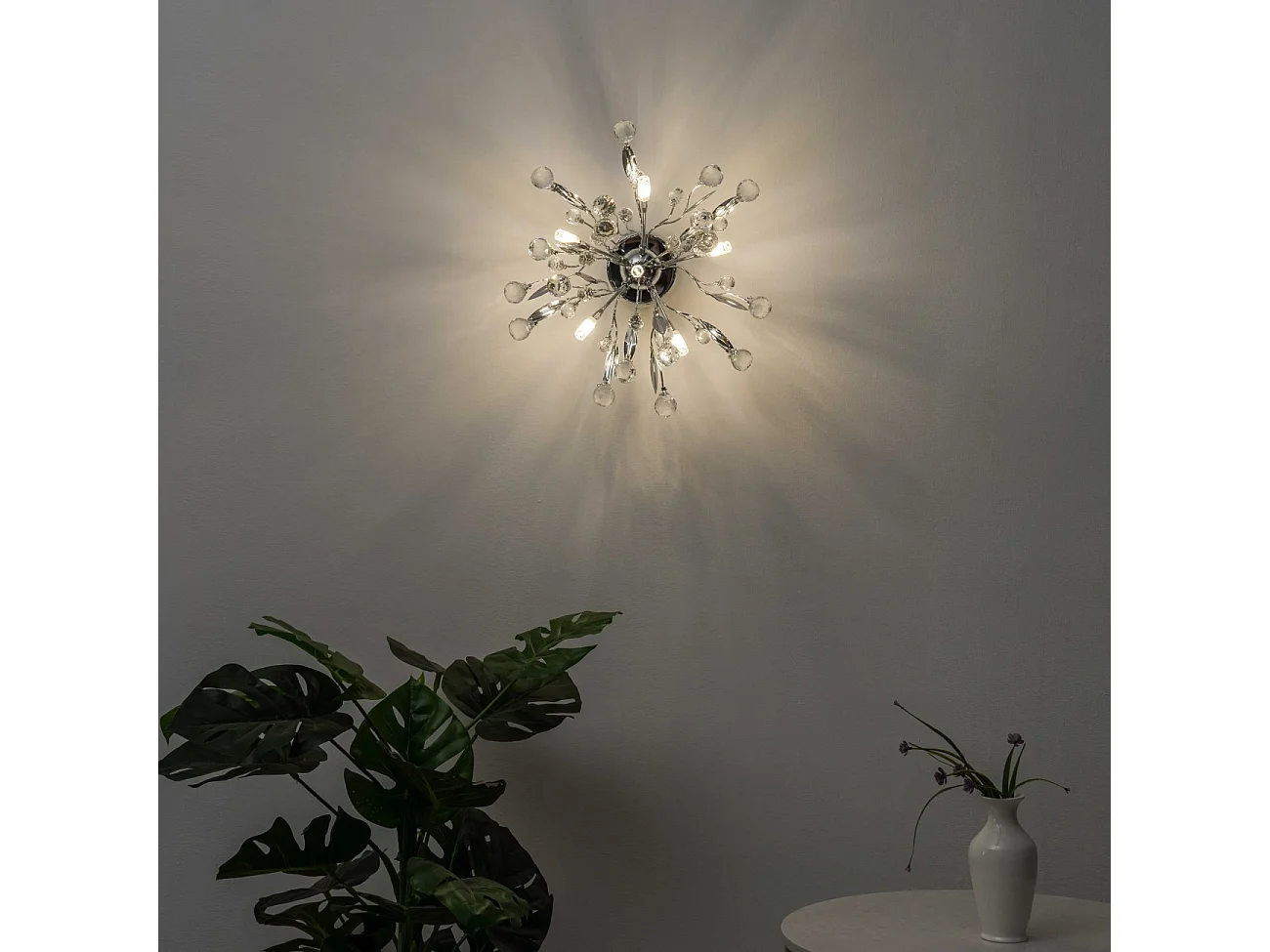 Plafonnier cristal chromé 6 lumières - Steinbach