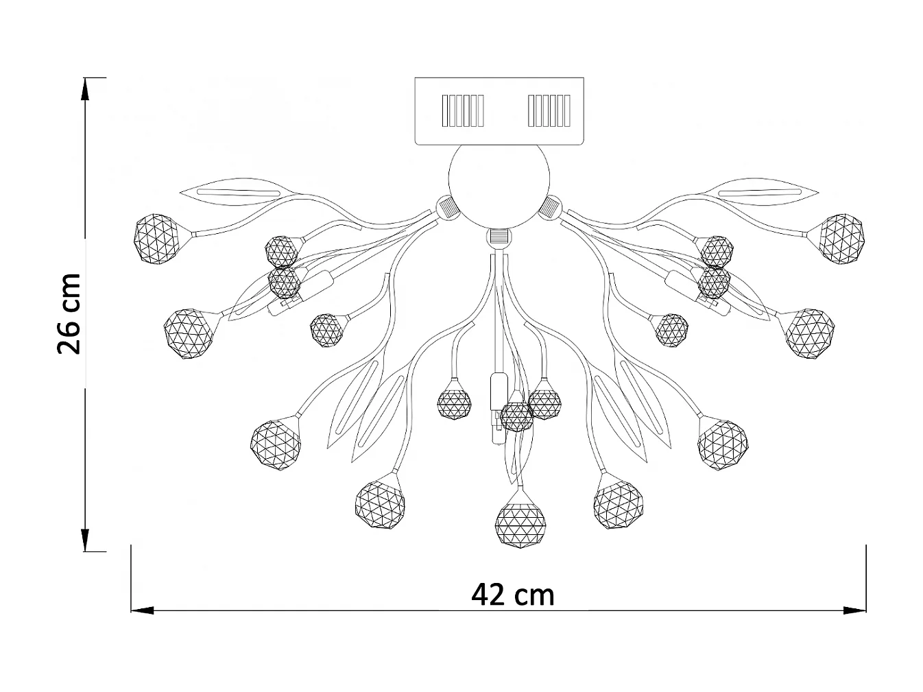 Plafonnier cristal chromé 6 lumières - Steinbach
