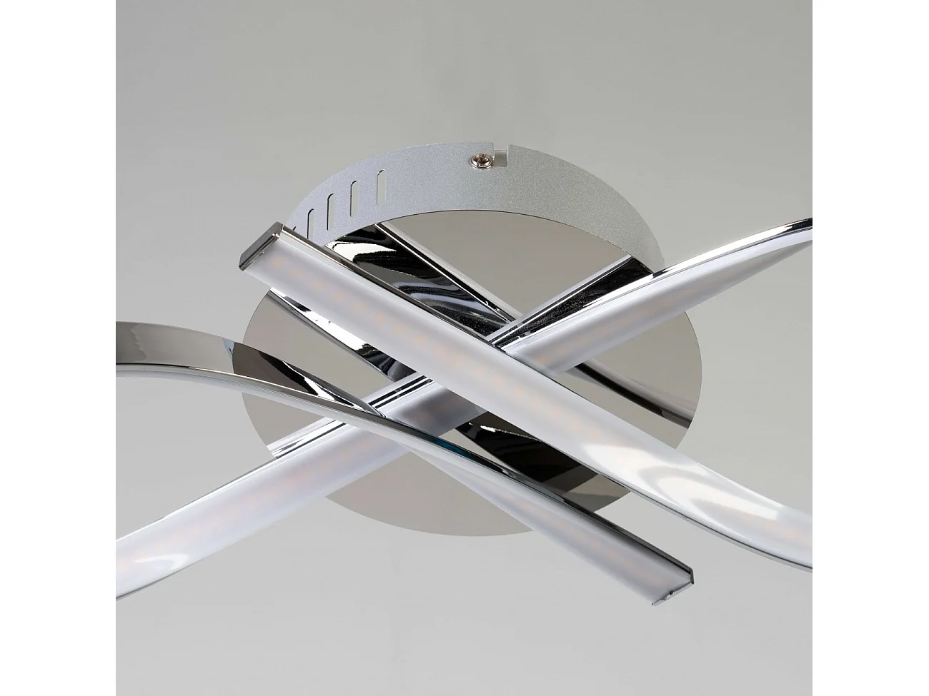 Plafonnier LED design ruban infini chrome - Acht