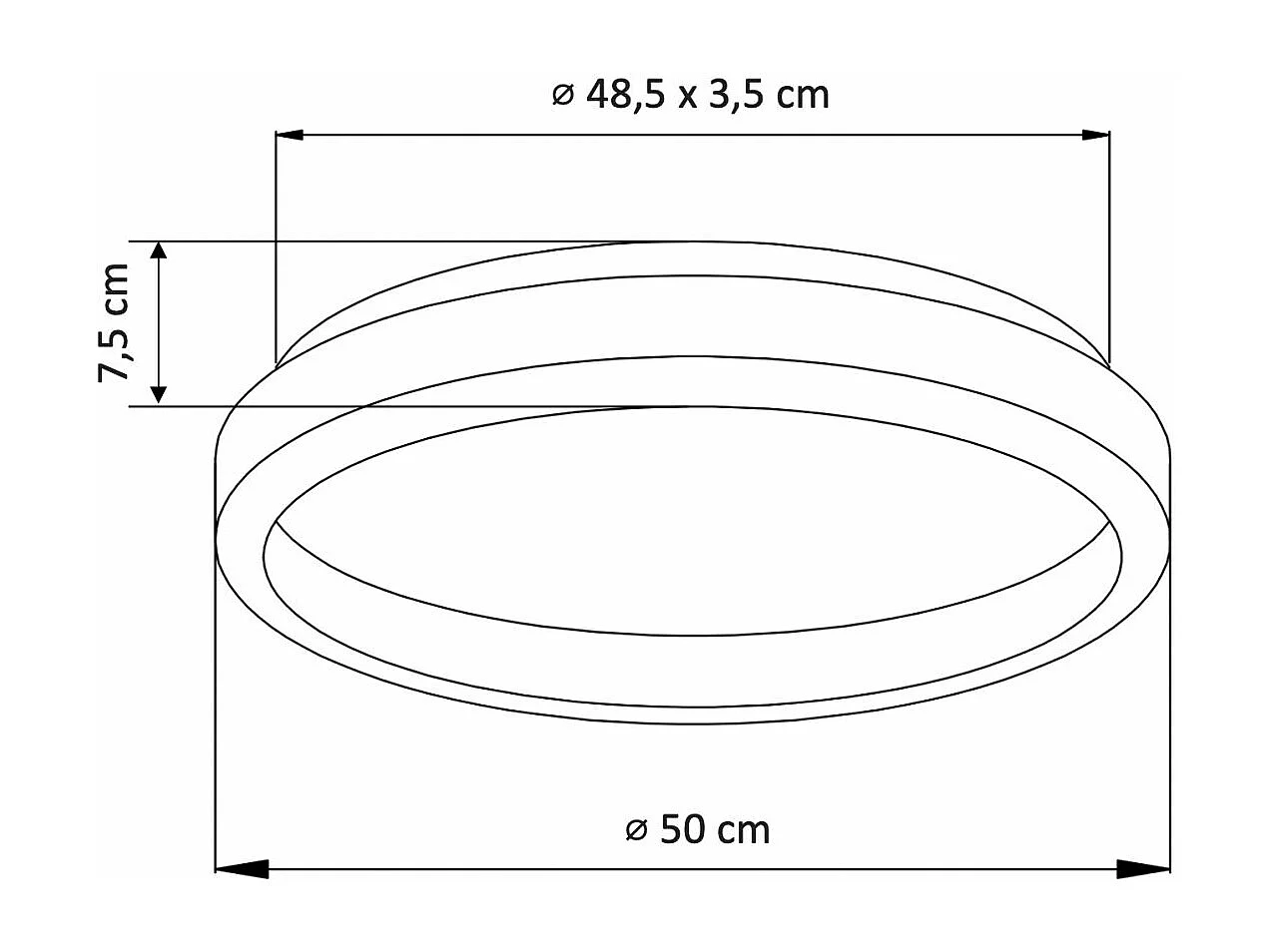 Plafonnier rond LED dimmable 50 cm de diamètre - Sandy