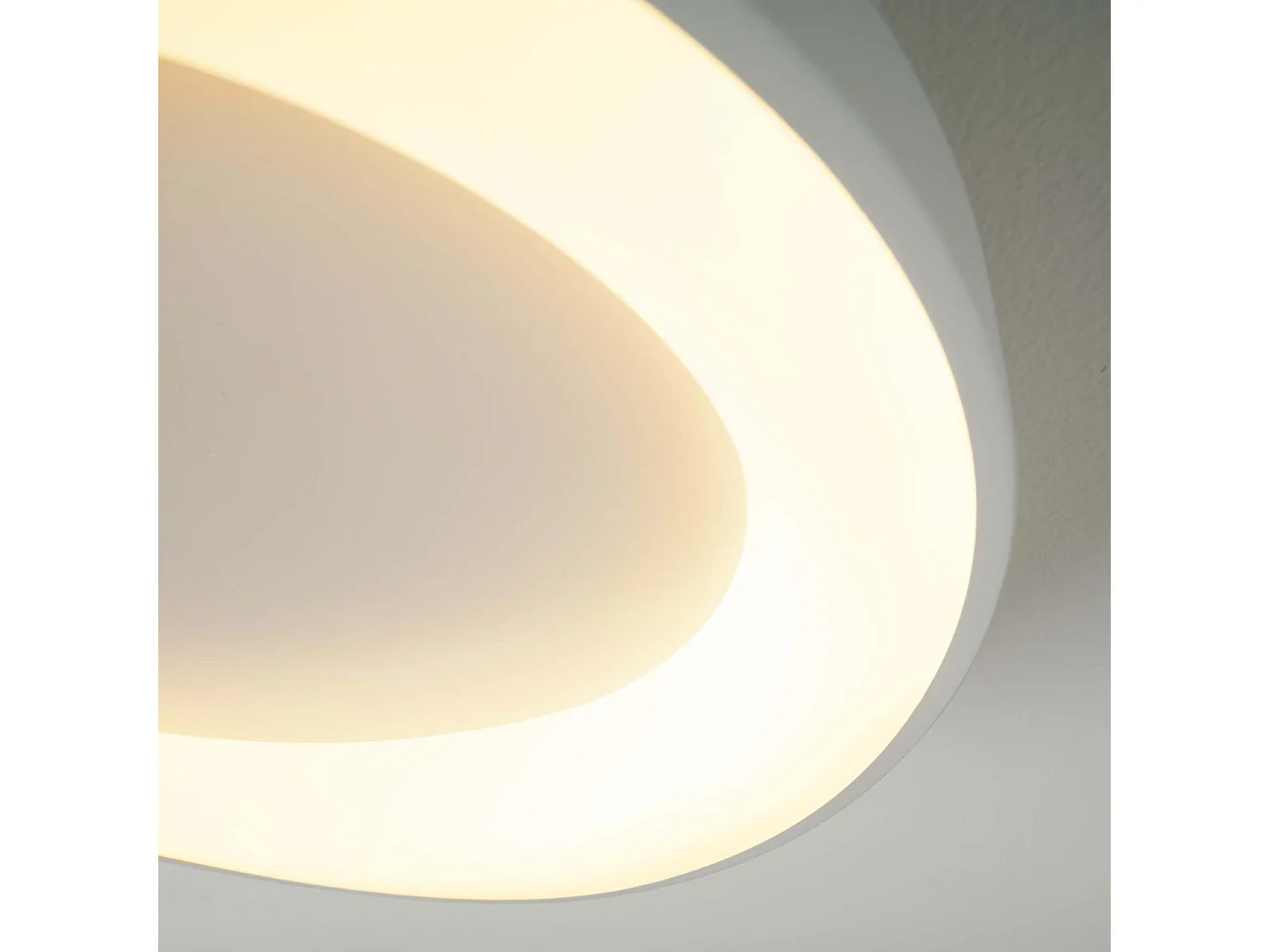 Plafonnier rond blanc épuré LED intégrées dimmable 50 cm - Belina